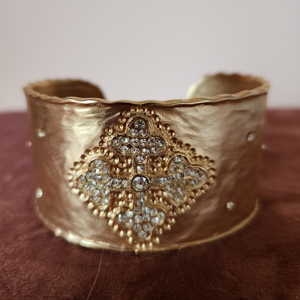 Gold Embellished Cuff Bracelet